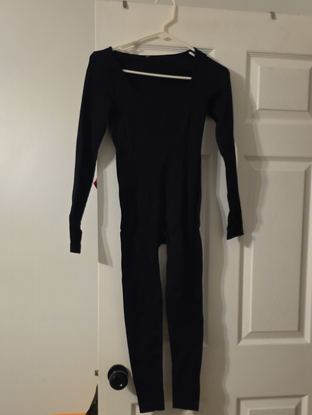 Black Long-Sleeve One-Piece Jumpsuit